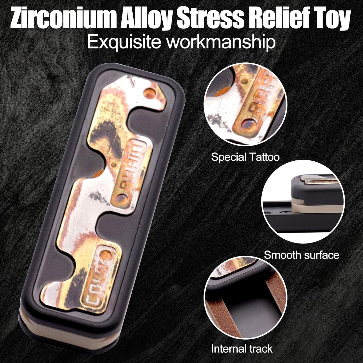 Metal Fidget Slider Zirconium Alloy EDC Stress Relief ADHD Toy