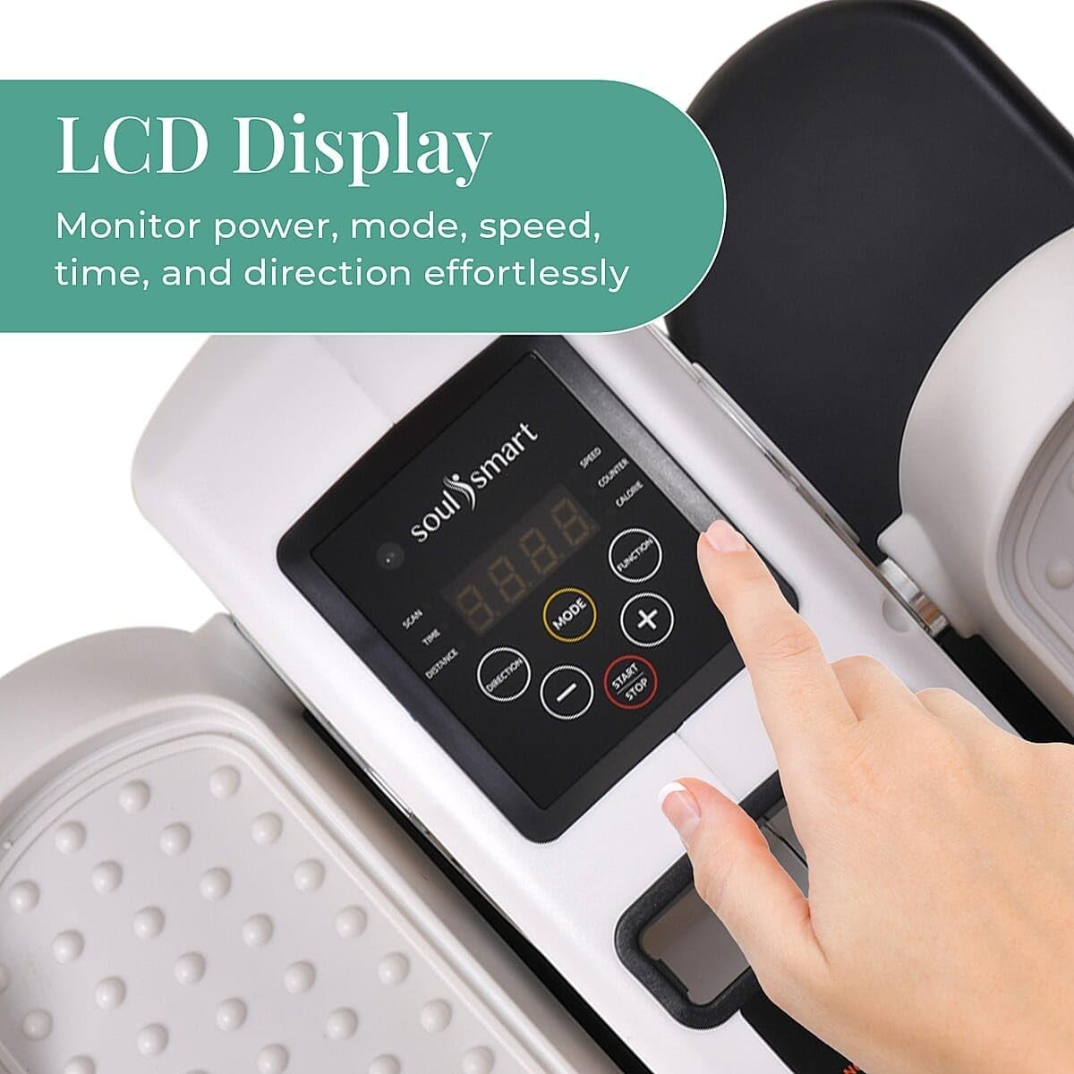 Under Desk Electric Stepper Elliptical Quiet Pedal Exerciser with Remote LCD
