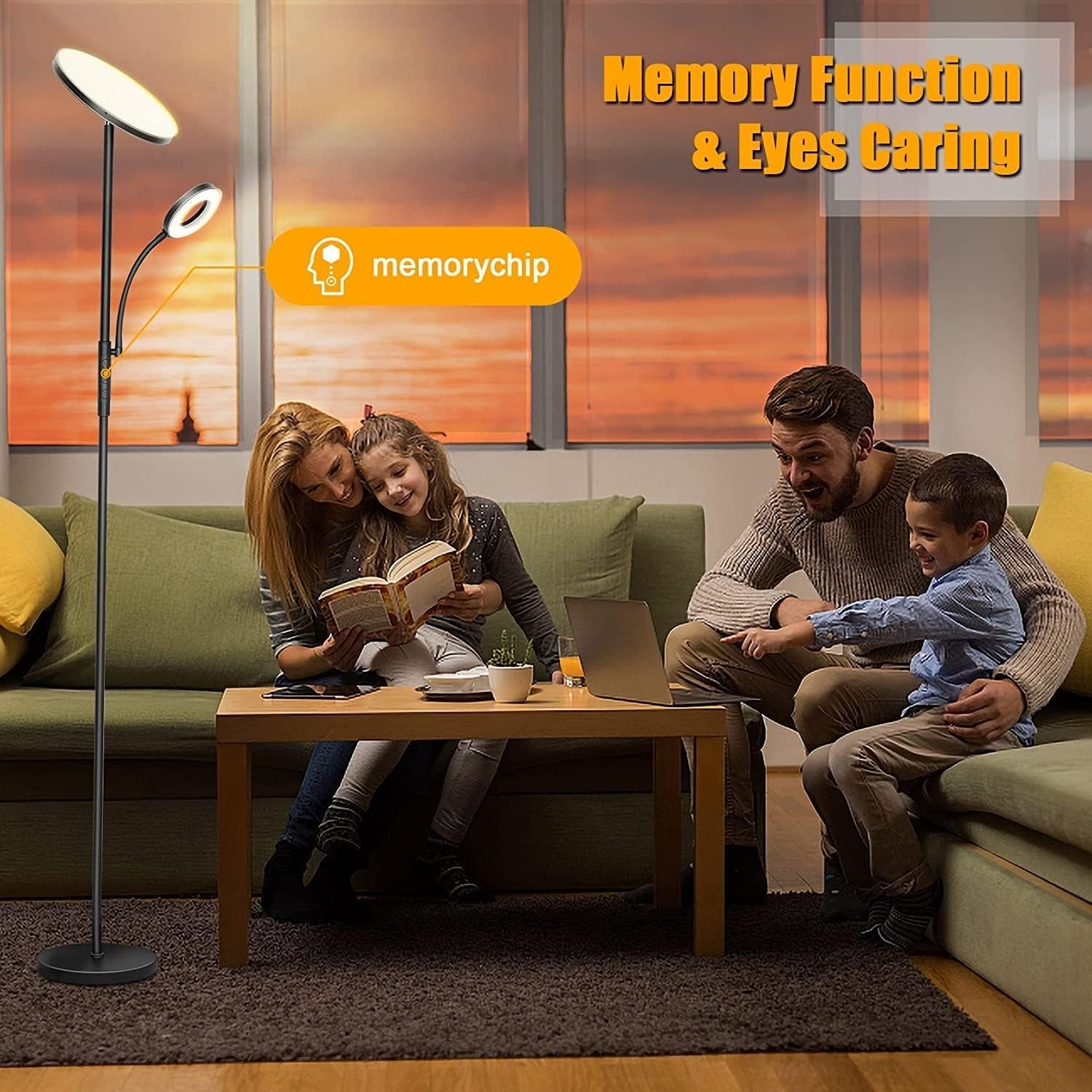LED Uplighter Floor Lamp 42W Dimmable Remote Touch Reading Light Modern