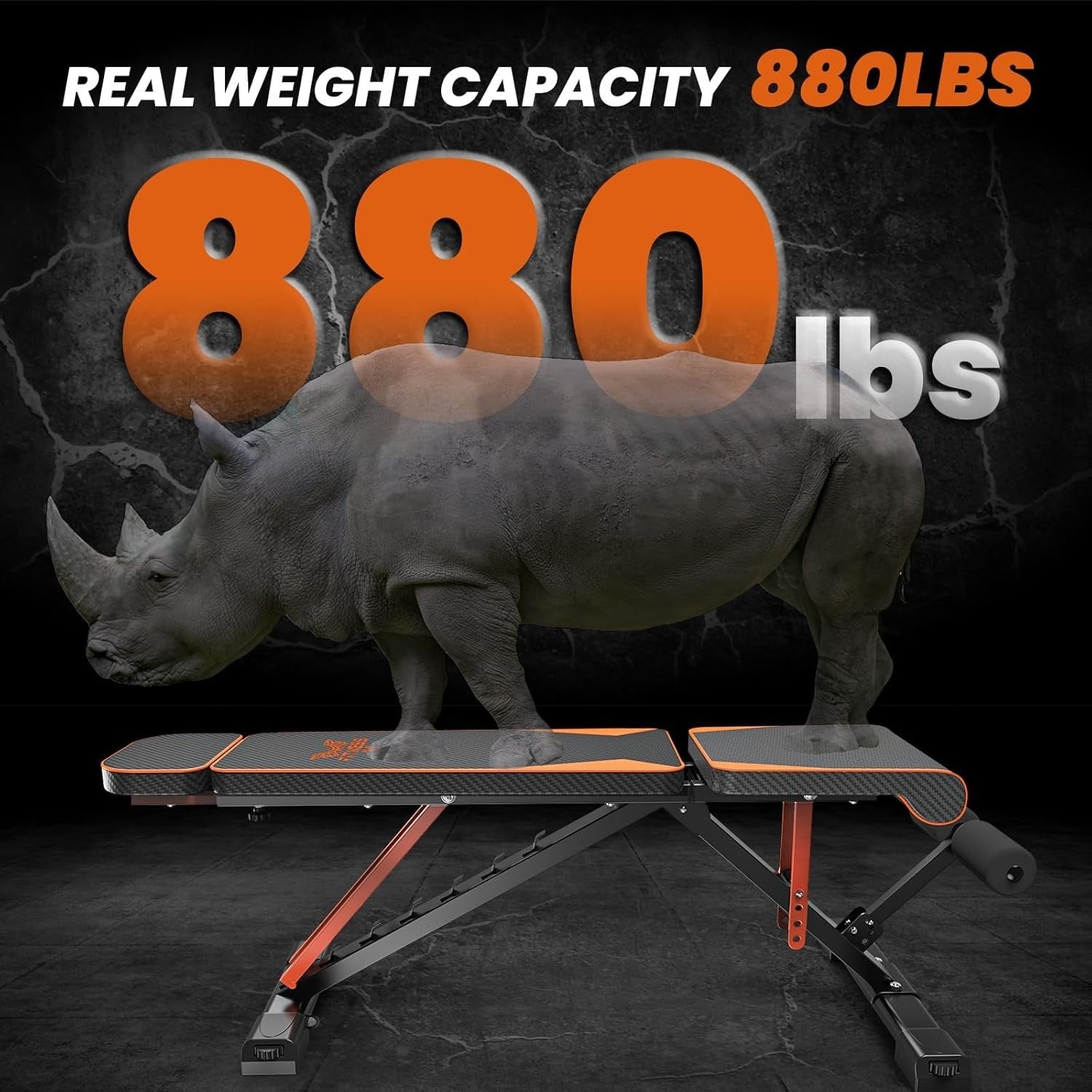 880LB Folding Weight Bench Adjustable Full Body Home Gym Trainer
