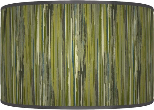 Olive Green Grey Stripe Drum Lampshade 40cm Ceiling Floor Table