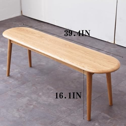 Solid Oak Wood Dining Bench Original Wood Half-Round Seat 39in