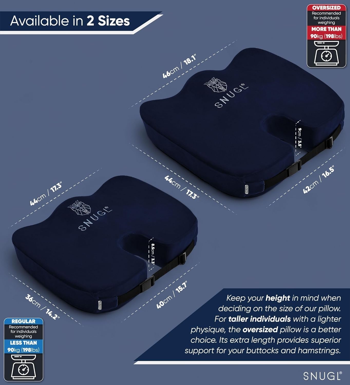 Orthopedic Memory Foam Coccyx Seat Cushion Tailbone Chair Back Support