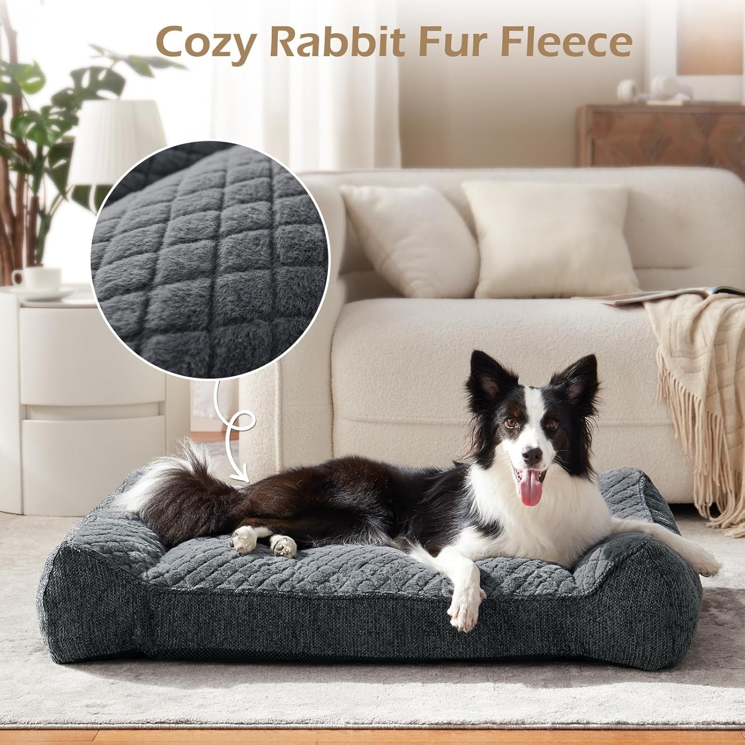 XL Orthopedic Dog Sofa Bed 107x76cm Extra Thick Washable