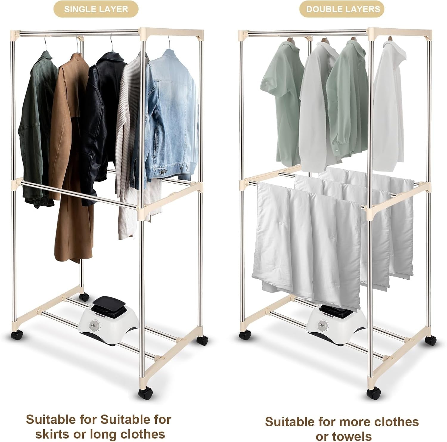 Electric Clothes Dryer Wardrobe 1500W Warm Air Drying Rack Indoor