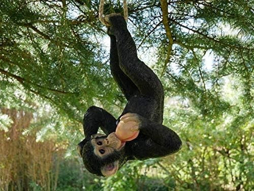 Hanging Climbing Monkey Garden Ornament Resin Statue Outdoor Tree Decor 70cm