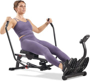 Full-Motion Rowing Machine Hydraulic 12-Level Smart Rower LCD App 180KG