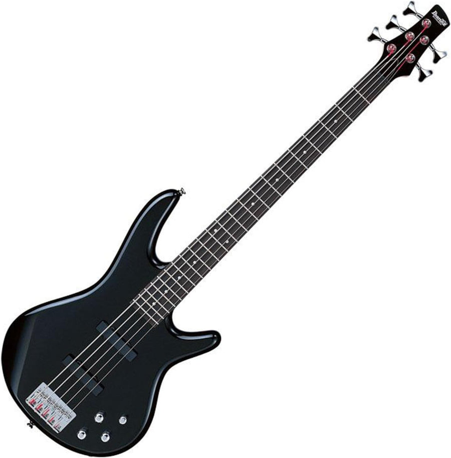 5 String Electric Bass Guitar Black Maple Neck Poplar Body