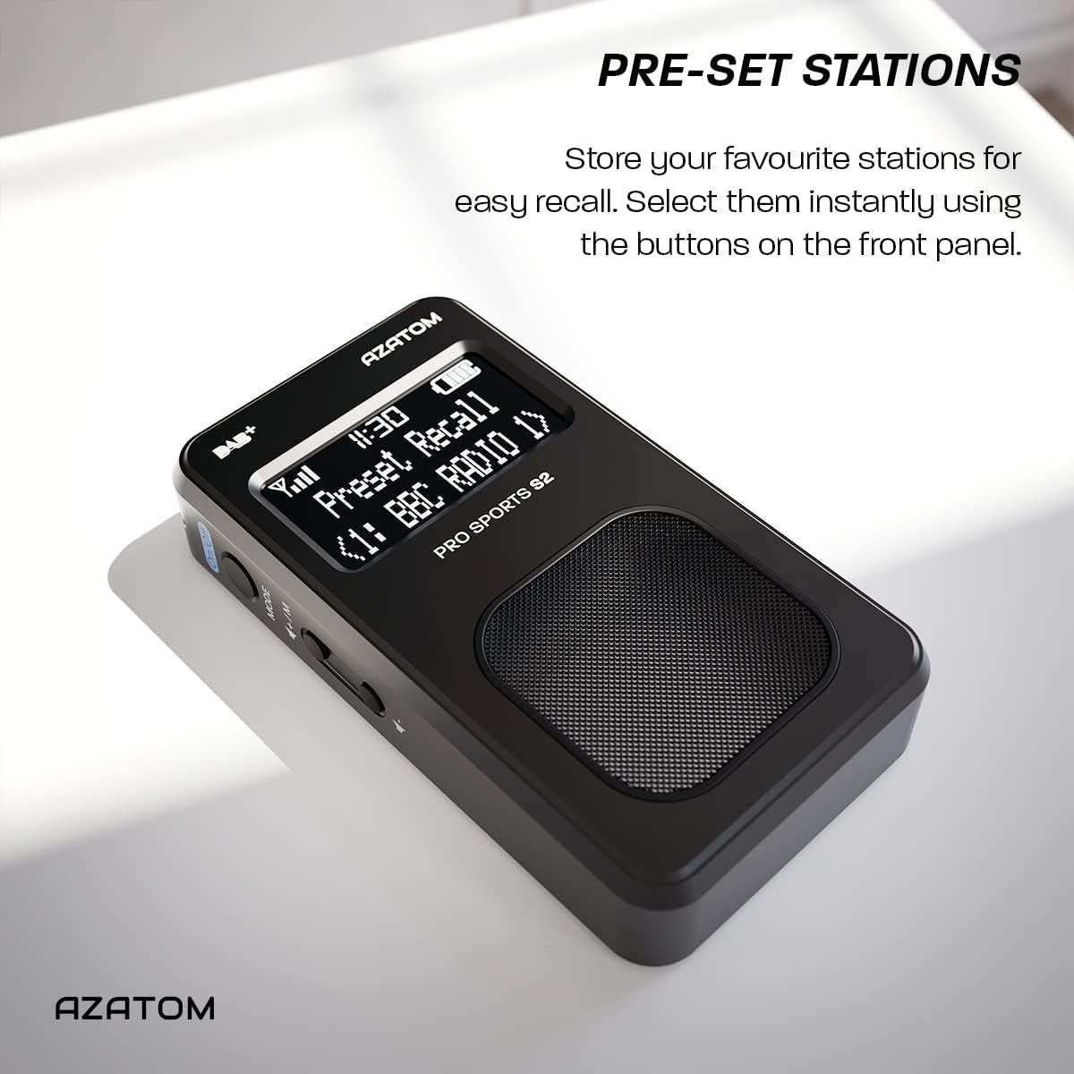 Portable DAB+ FM Digital Radio Rechargeable 24H Sports Earphones