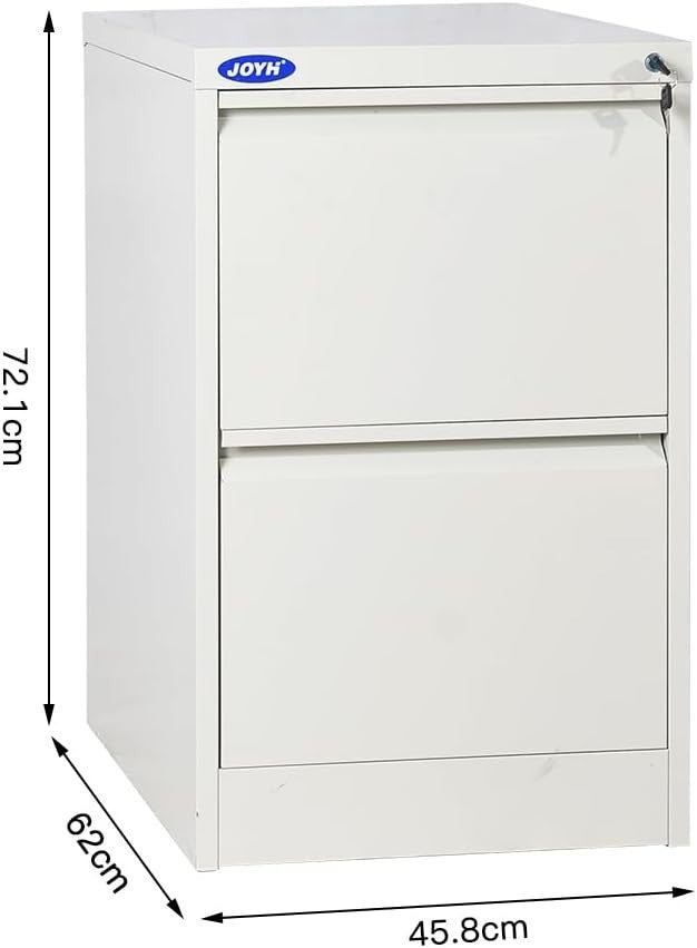 Under Desk File Cabinet 2 Drawer Locking Metal Office Storage Pedestal