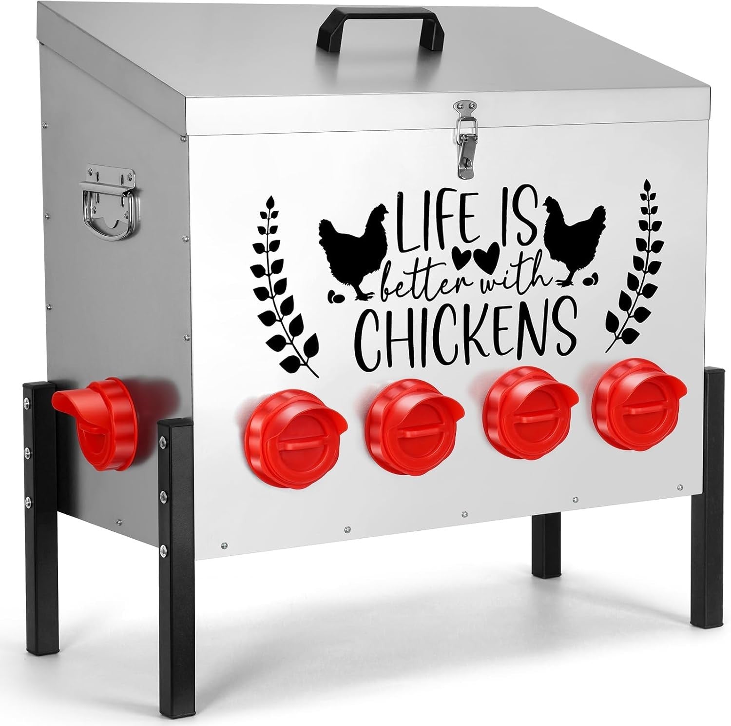 95lb Chicken Feeder 10 Port Galvanised Metal No Waste