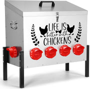 95lb Chicken Feeder 10 Port Galvanised Metal No Waste
