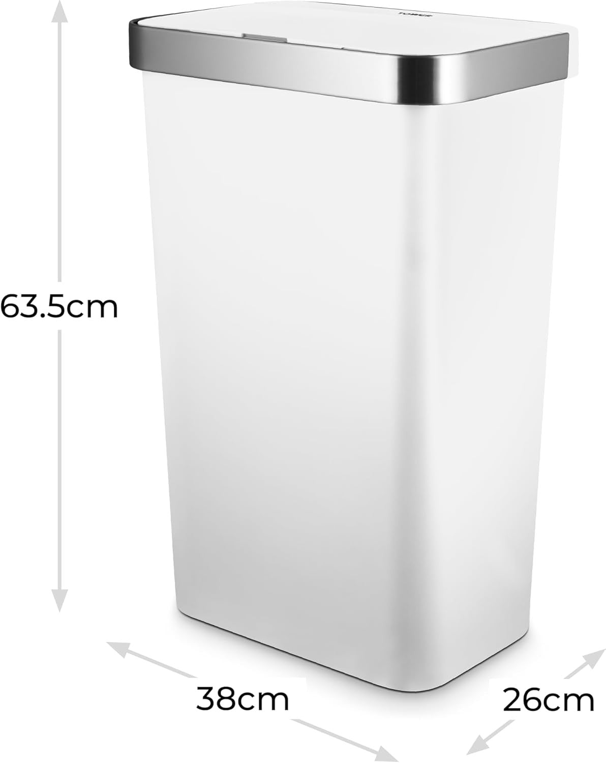 50L Automatic Sensor Kitchen Bin Rectangular Touchless White