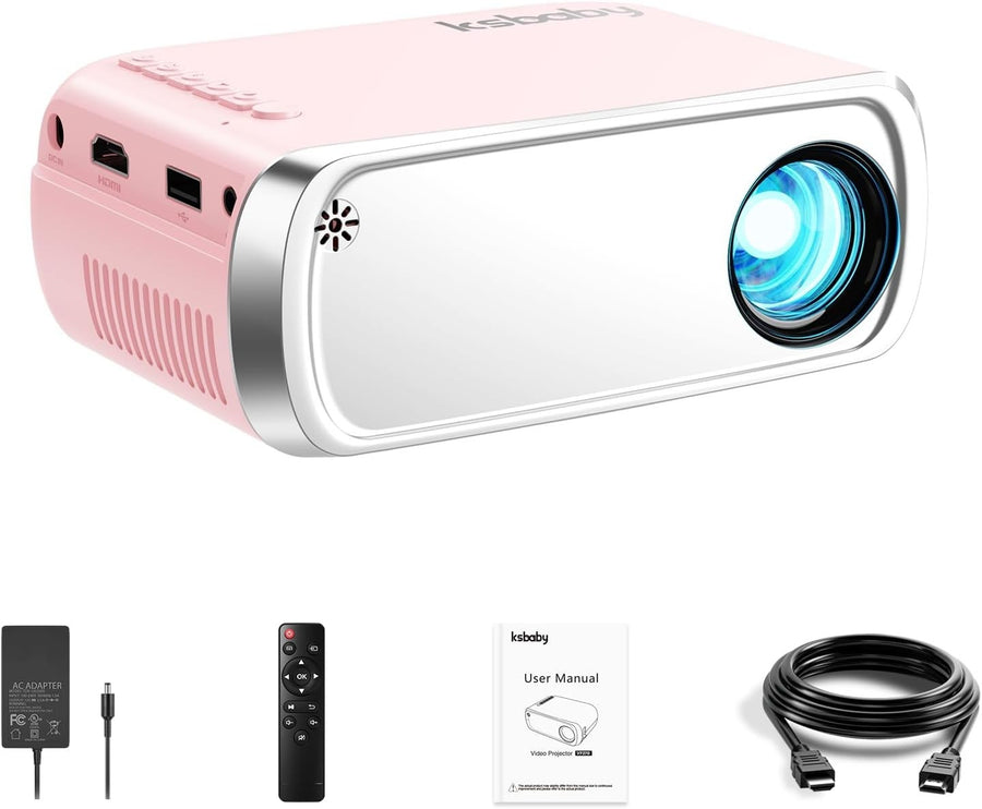 Mini Projector 1080P Portable Bluetooth 5.4 HDMI USB Phone Movie