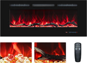 36” Wall Recessed Electric Fireplace Heater Remote Timer LED Flame