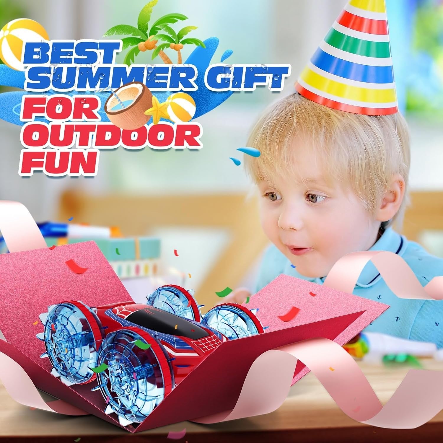 4WD Gesture RC Car Boat 60min Play Magnetic Charge Kids Gift