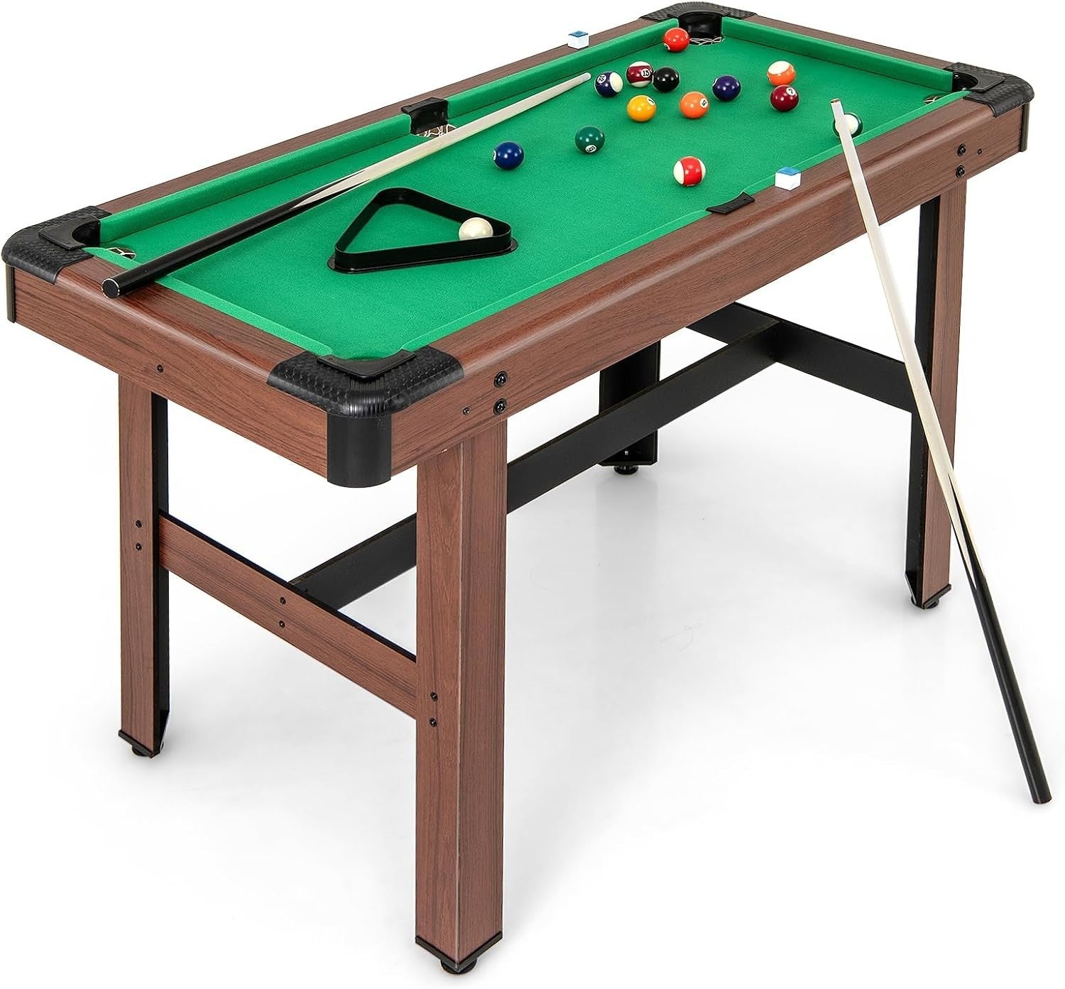 48in Mini Pool Table Wooden Billiards Set w Cues Balls Accessories