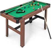 48in Mini Pool Table Wooden Billiards Set w Cues Balls Accessories