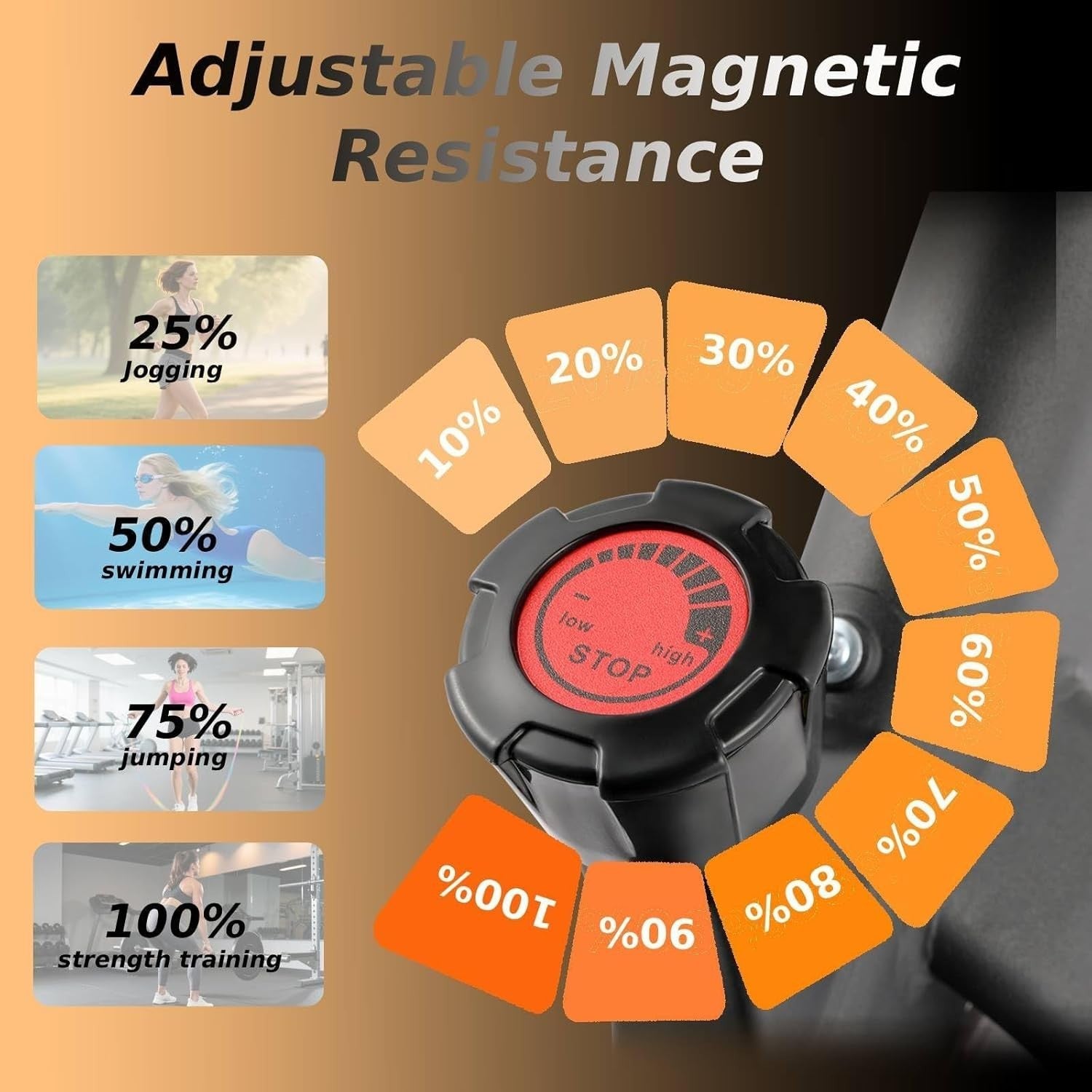 Magnetic Resistance Indoor Cycling Bike Quiet Spin Bike LCD Display Adjustable