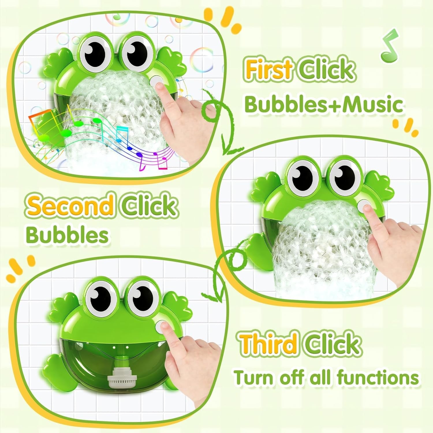 Baby Bath Bubble Machine Frog Toy with Music for Toddlers Kids