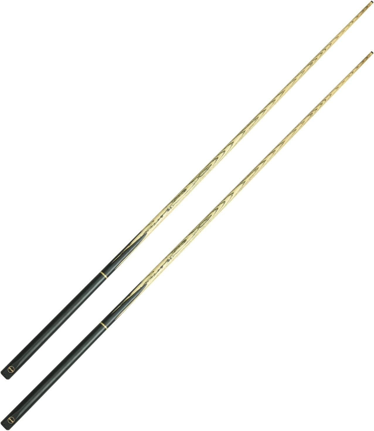 2 Pack 57in Snooker Pool Cues White Ash Wood 11mm Tip
