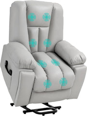 Lift Recliner Chair for Elderly w/ Massage 135° Recline Cup Holder Light Grey