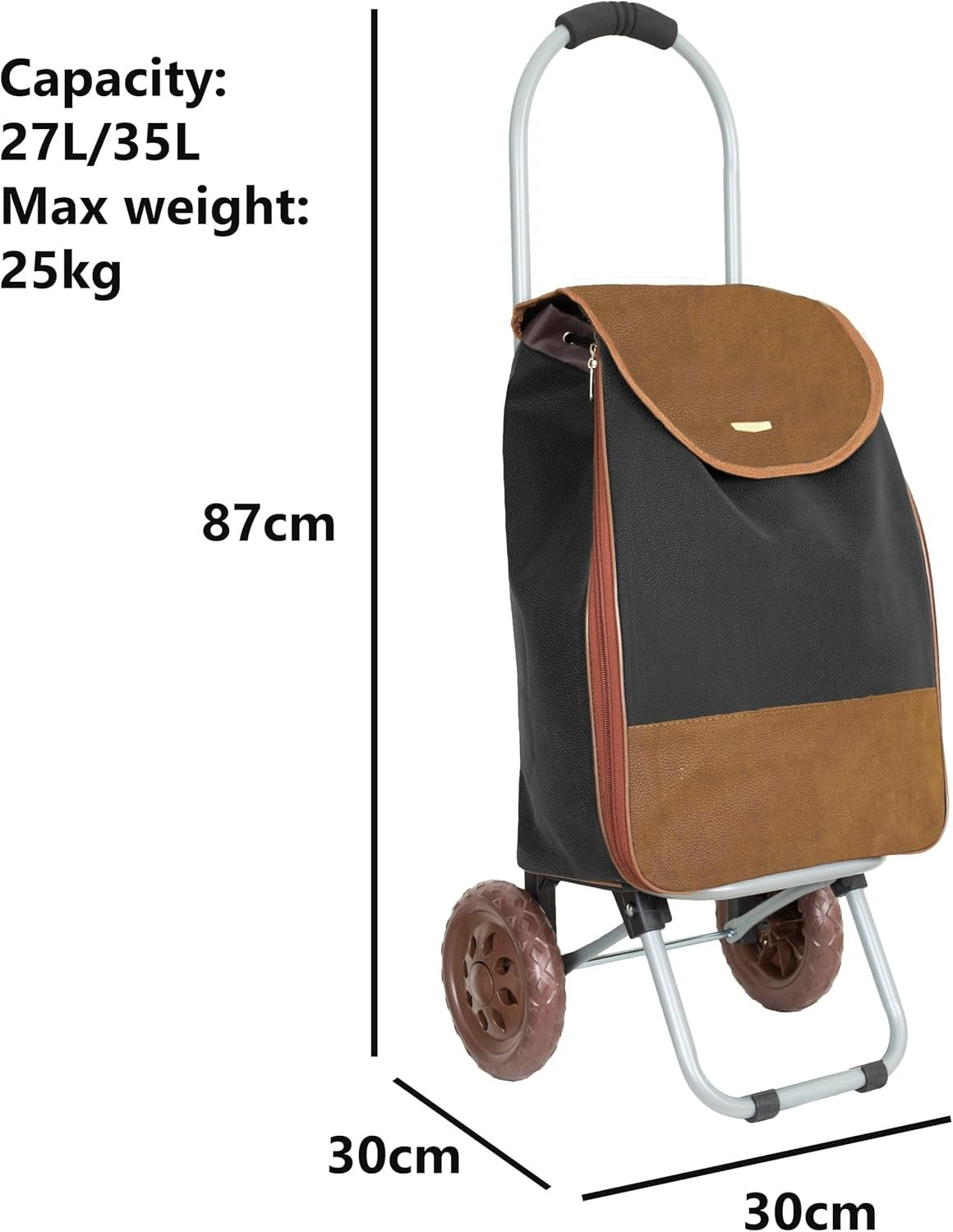 Shopping Trolley Medium Size Extendable Bag Lightweight Wheeled Grocery Cart