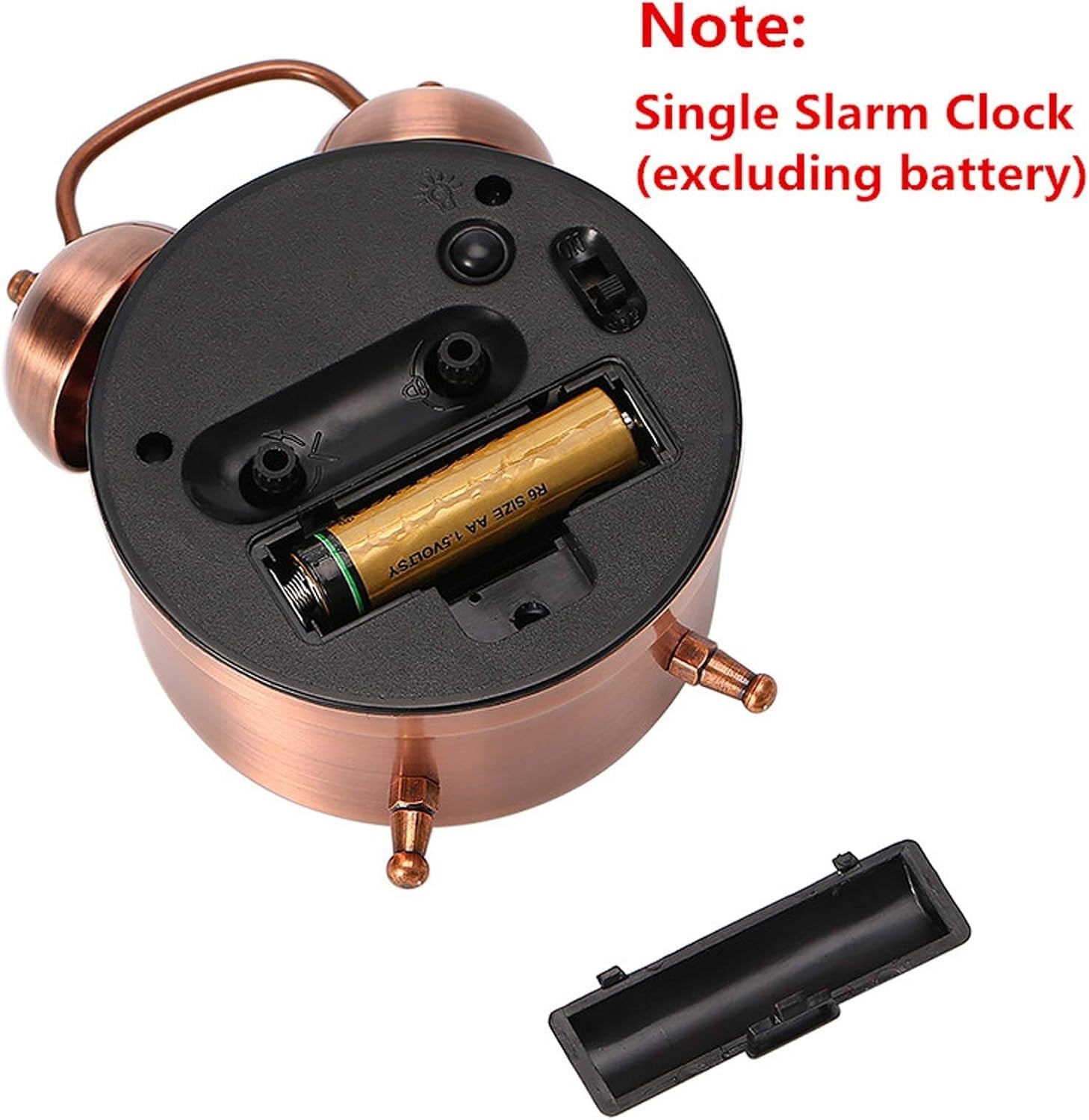 Loud Twin Bell Alarm Clock Silent Non Ticking Retro Metal Bedside Clock