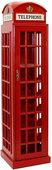 Vintage Telephone Booth Wine Cabinet Bar Storage Unit Display Shelf 171cm Wood