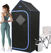 Portable Full Body Steam Sauna Tent w/ 3L Steamer & Remote – XL Home Spa