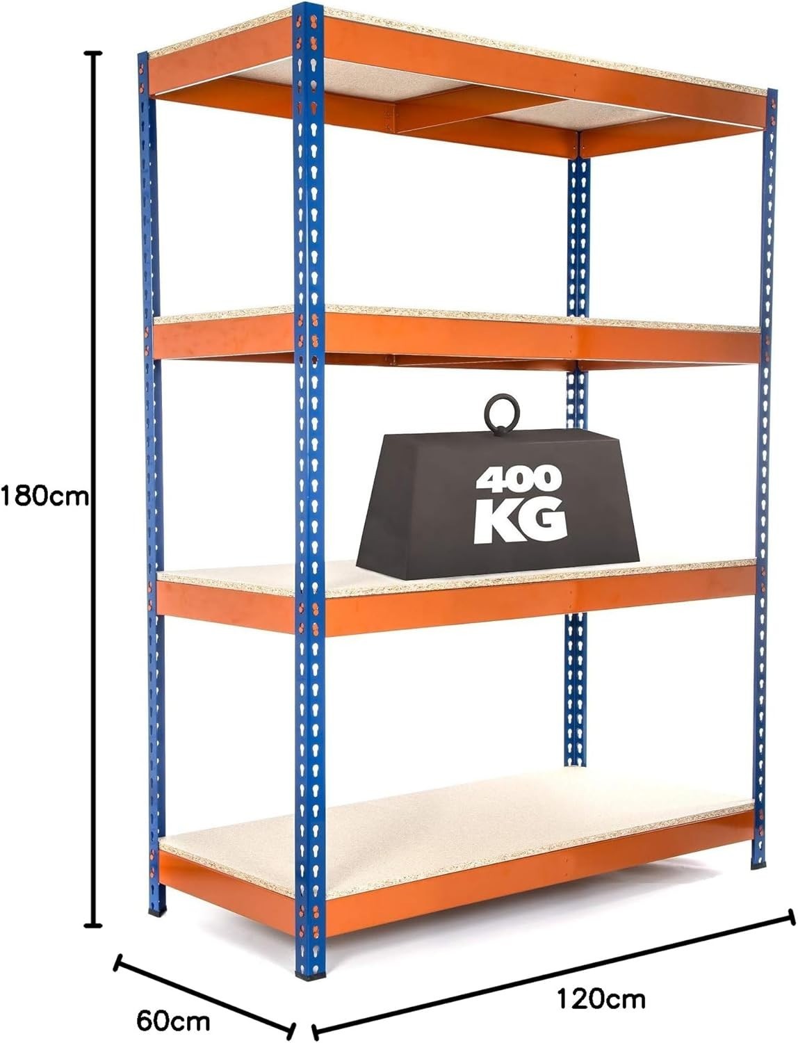 Heavy Duty 4-Tier Garage Shelf 400KG per Shelf 180x150x60cm Metal