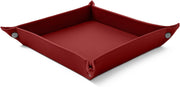 Leather Valet Tray Vivid Red – Desk Organiser for Keys, Coins & Jewellery