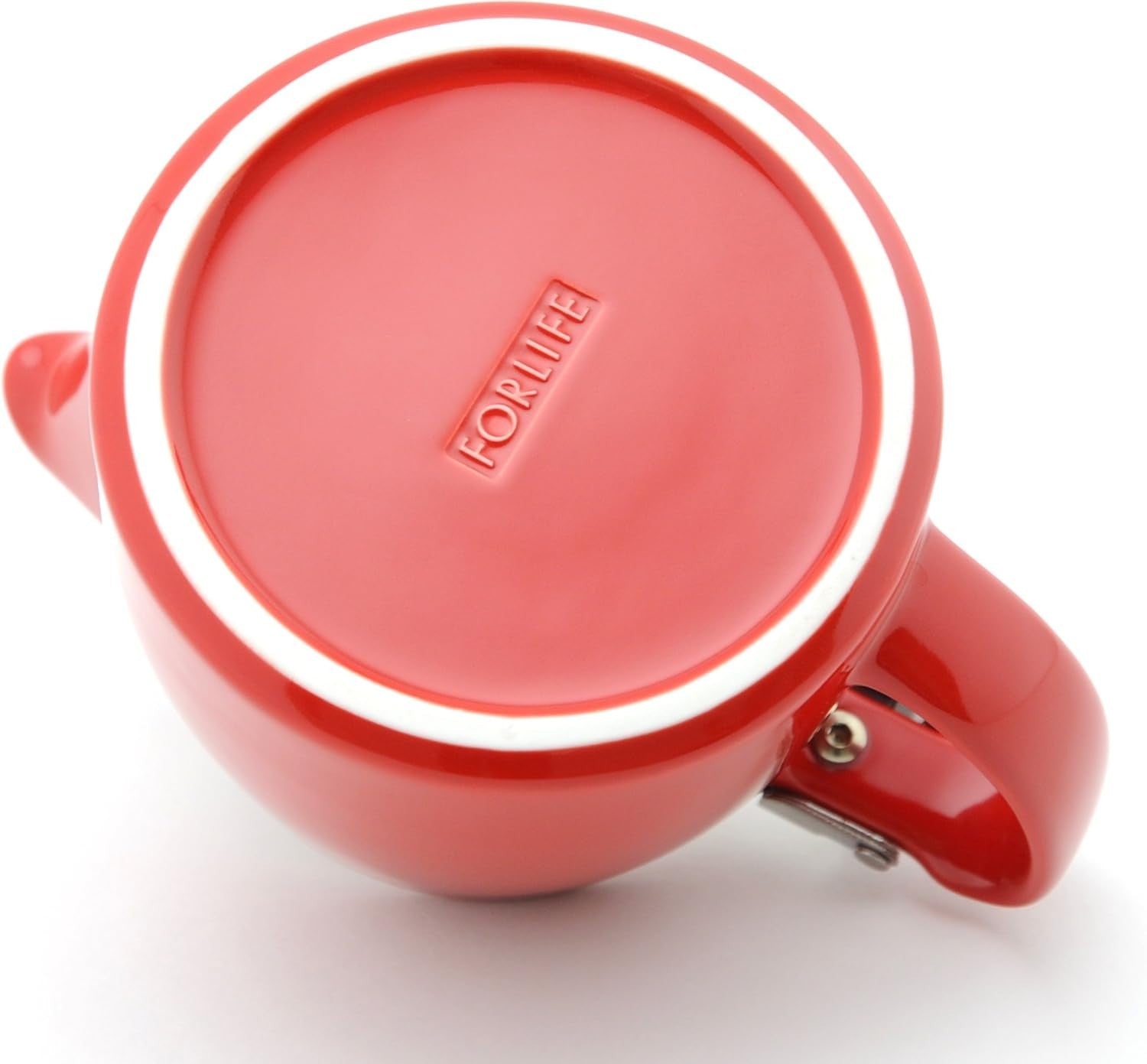Red Teapot 18oz 510ml Porcelain Tea Pot with Lid Dishwasher Safe