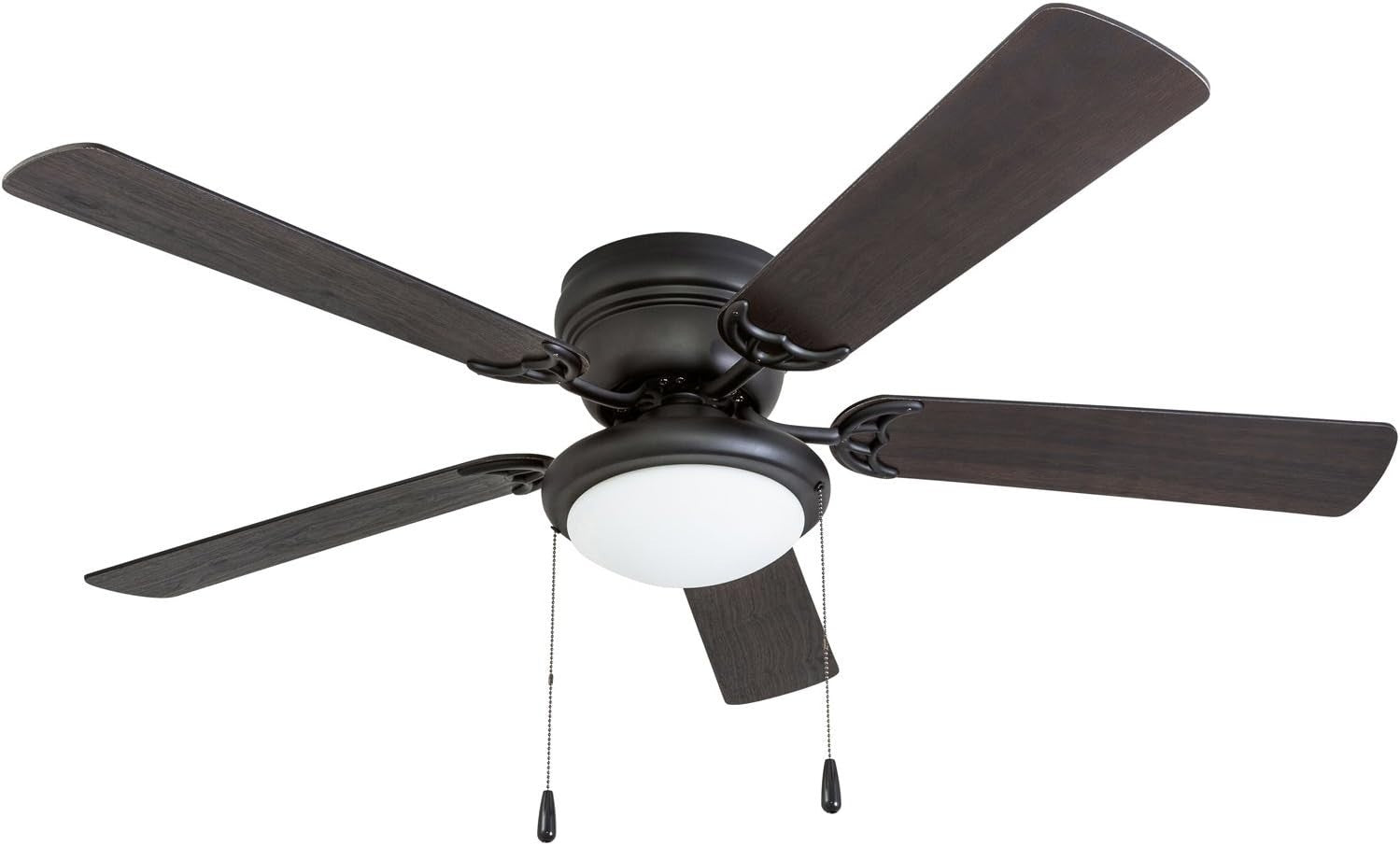 Portage Bay 52" Ceiling Fan with Light, Reversible Blades, Matte Black