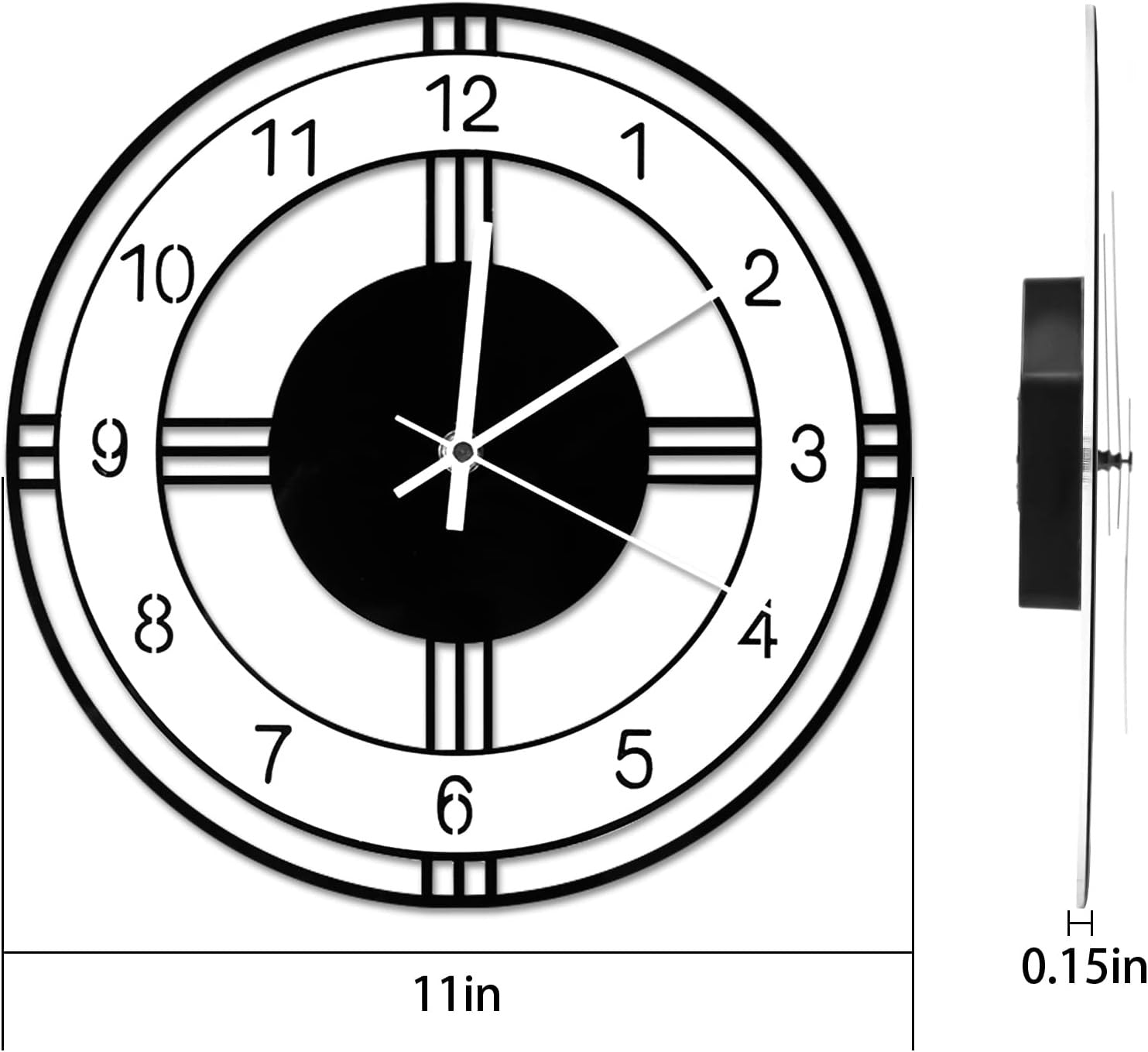 Modern 11 Inch Silent Wall Clock Acrylic Non-Ticking Round Home Office Decor