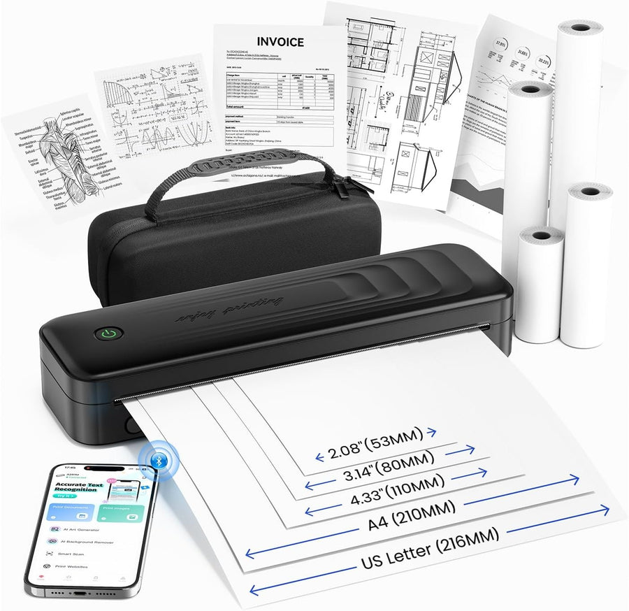 Portable A4 Thermal Printer Bluetooth Mobile Printer – TATTMUSE