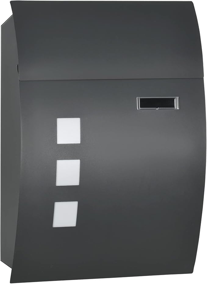 Wall Mounted Lockable Post Box Outdoor Steel Mailbox | Slim Secure Design