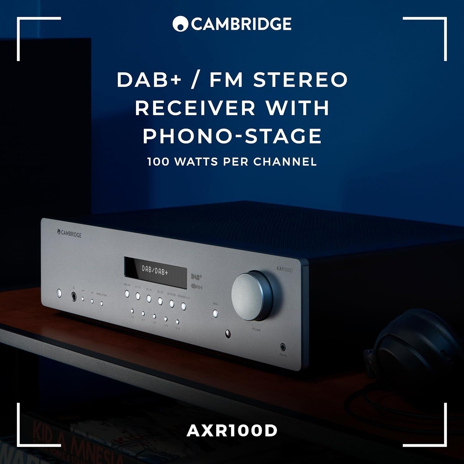 HiFi Stereo Receiver 100W Bluetooth DAB FM USB Optical Coaxial Phono Stage