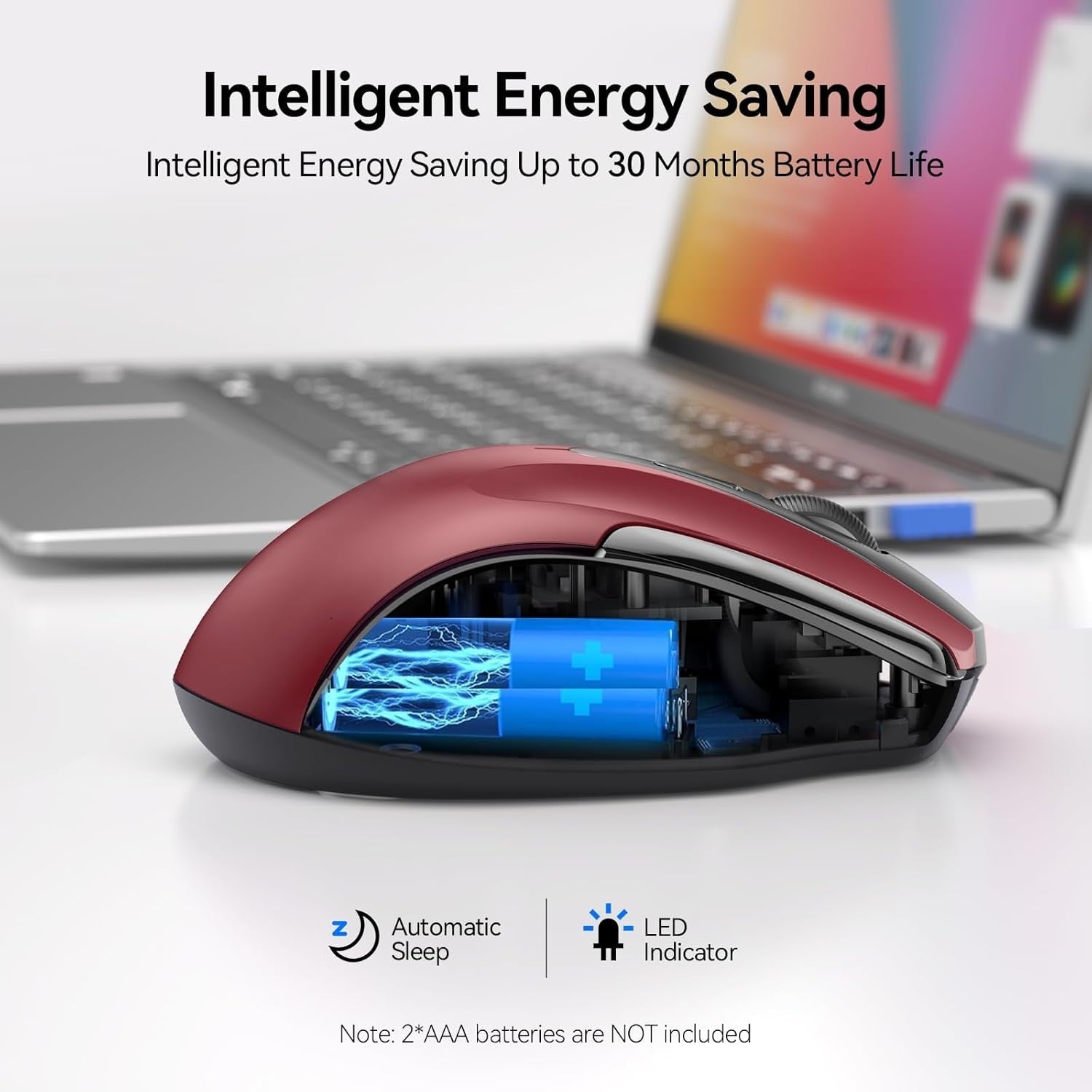 Silent Bluetooth Wireless Mouse 4800DPI Ergonomic Rechargeable Laptop PC
