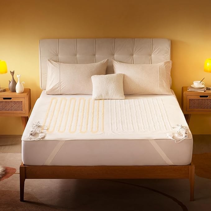 Super King Electric Heated Underblanket Dual Control Fast Heat Washable