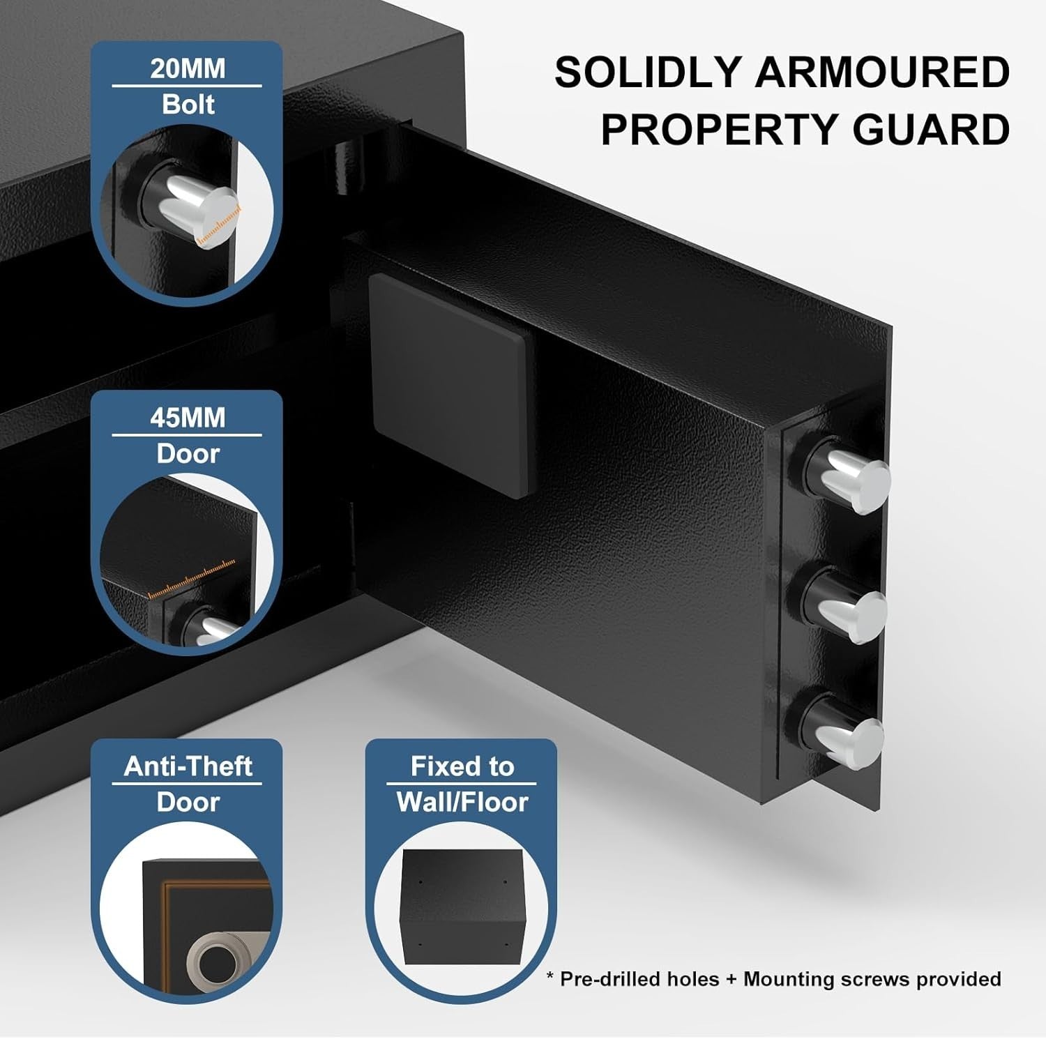 16L Digital Safe Box Heavy Duty Steel Alarm Security Safe Lock