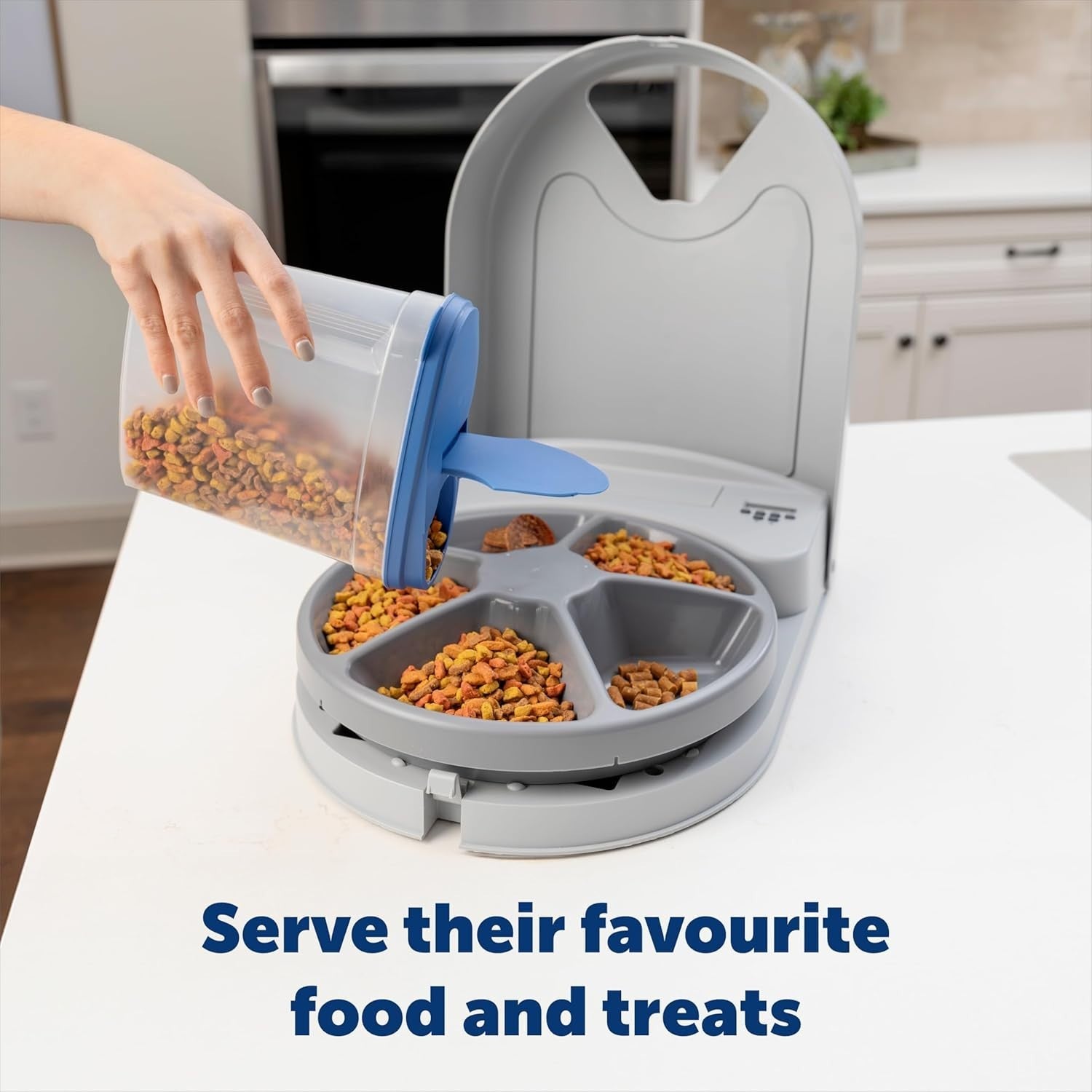 Automatic Pet Feeder 5 Meal Timer Food Dispenser 1.2L Portion Control