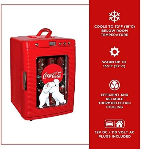 25L Ruby Red Coca Cola Mini Fridge Portable Cooler Tabletop Drinks
