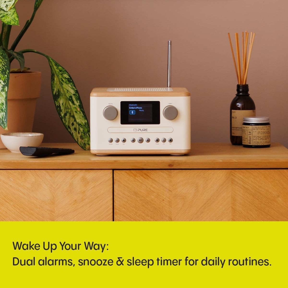 Compact DAB+ CD Radio Bluetooth 5.3 USB AUX Alarm Clock Remote