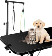 Dog Grooming Arm with Clamp Adjustable Double Loop No Sit Holder Stand
