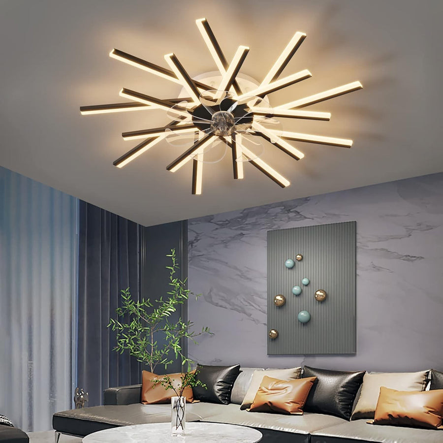 LJX 92cm Ceiling Fan with LED Light, Remote & App, 6 Speeds, Dimmable