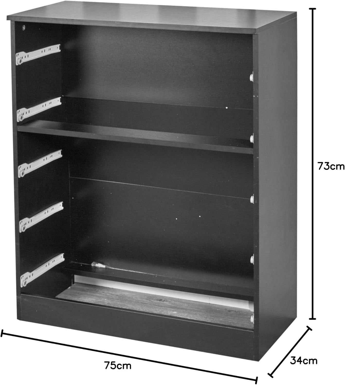 Tall Chest of Drawers Black 5 Drawer Storage Cabinet for Bedroom Hallway