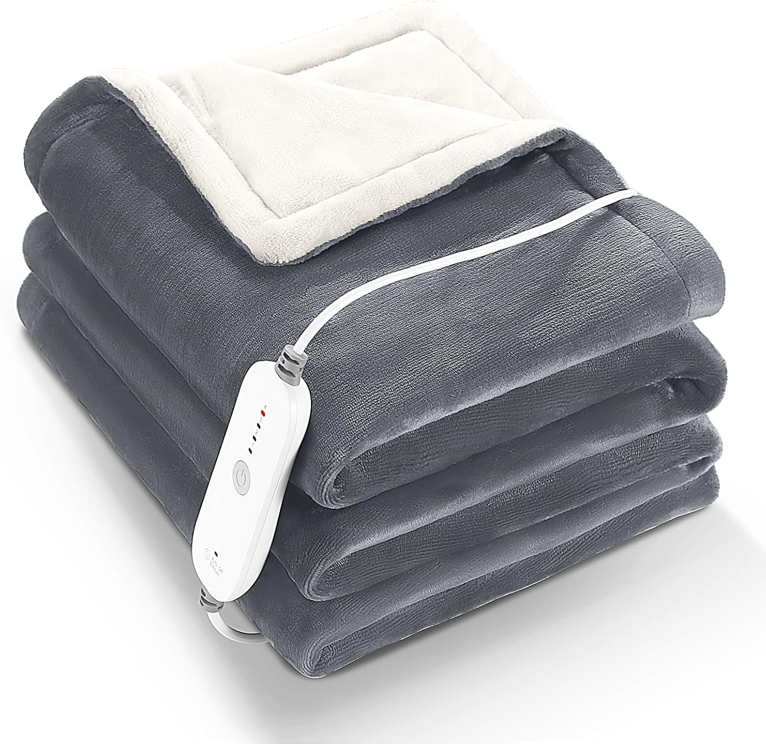 Extra Large Electric Heated Blanket 180x130cm 4 Heat Settings Timer Washable