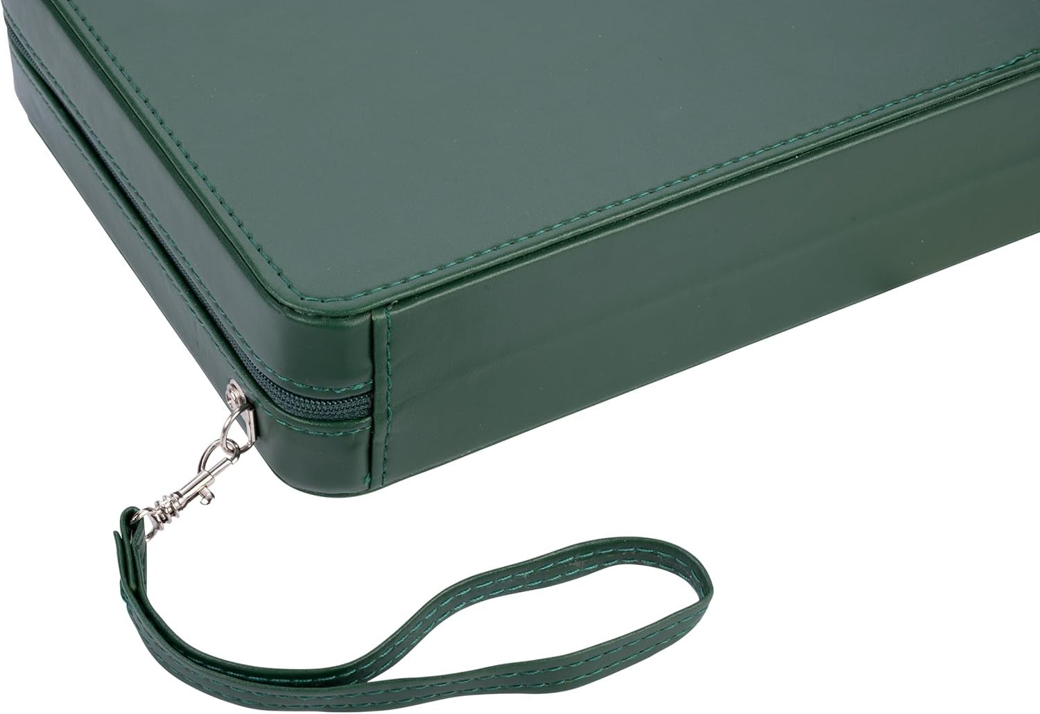Travel Backgammon Set 9in Zip Pouch Leather Portable Board Game