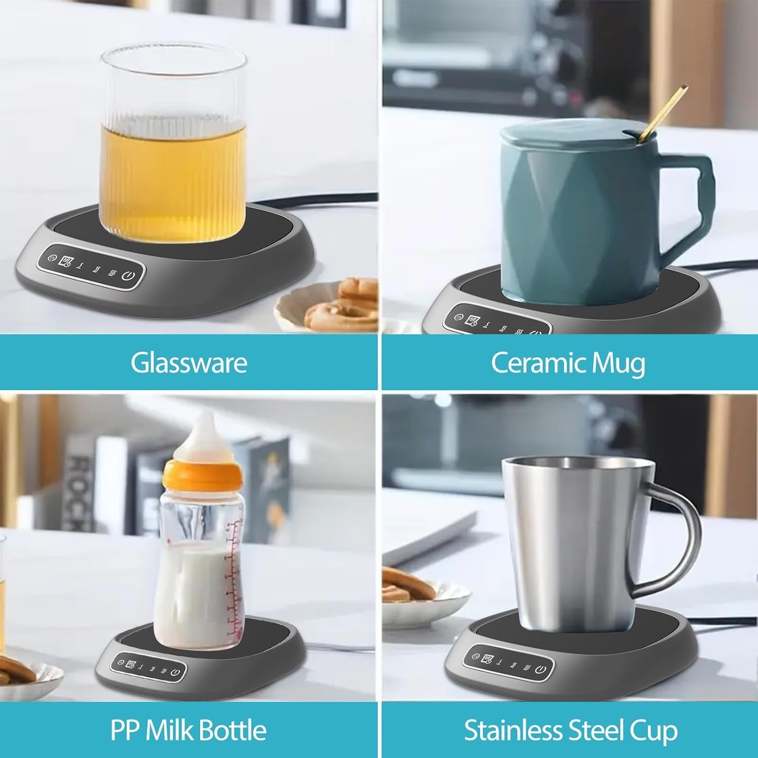Coffee Mug Warmer 3 Temp Settings 55-75℃ USB Auto Shut Off
